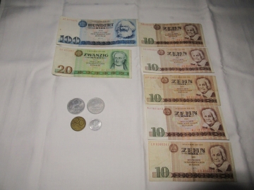 DDR Geldscheine/Banknoten und Münzen