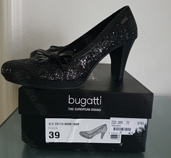 Neu & OVP! Hochwertige Bugatti Damen Leder Schuhe Pumps Gr. 39 schwarz TOP!