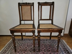 Antik! 2 Gründerzeit Stühle Korbgeflecht Wiener Geflecht ca, 1890 TOP!