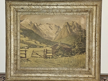 Antik! Ölgemälde Wetterstein Gebirge Ölbild Gemälde Garmisch