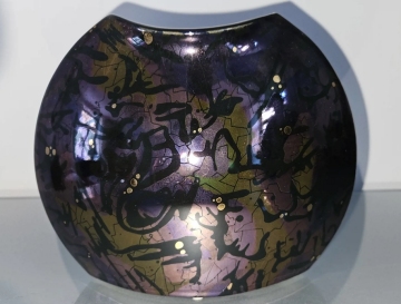 Rarität! Designer Vase Steuler 420 17 Keramik Cari Zalloni Gold Vitrinenstück TOP Zustand!