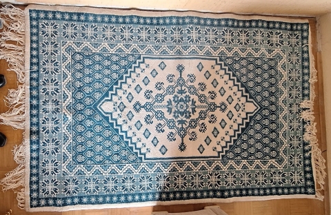 Tunesischer handgeknüpfter Teppich 229 * 148 lange Fransen, mit Zertifikat