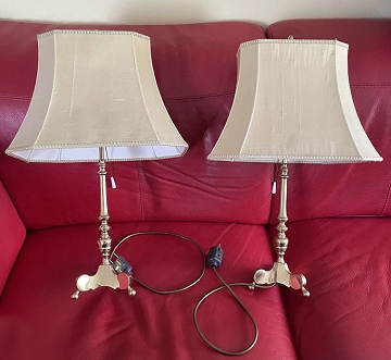 Tischlampen Set 2 Stück Messing massiv Empire Art