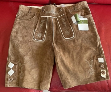 Herrenlederhose neu kurz braun ungetragen