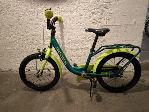 Leichtes Kinderfahrrad S'COOL 16 Zoll, türkis lime