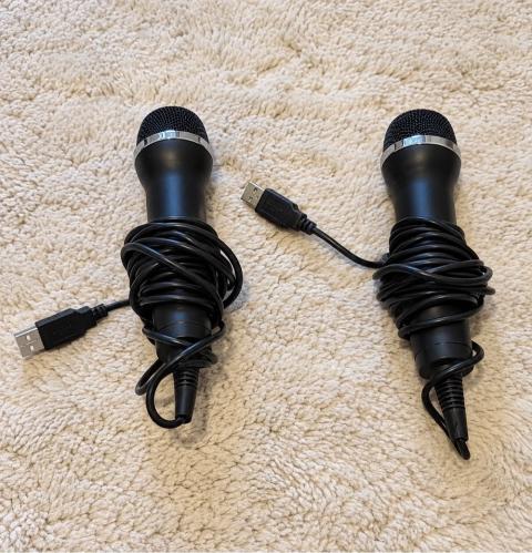 2x USB-Mikrofone Schwarz | Plug & Play | Voll funktionsfähig