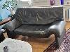 Schwarzes Ledersofa 2-Sitzer