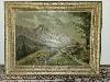 Antik! Original Ölgemälde Berglandschaft Ölbild Gemälde mit Metall Rahmen 71 x 56 cm TOP!