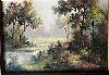 Wandbild, herbstliche Flußlandschaft, 45 x 37 cm