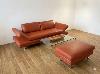 Stylisches Echtleder-Sofa + Hocker wie neu!