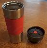 Thermo Kaffee Kanne 0,45l silber-rot