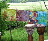 Trommeln und Malen unter freiem Himmel - nahe Bad Tölz