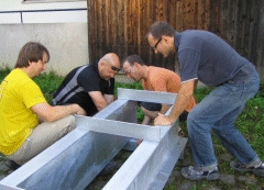 Fundament für den Maibaum auf dem Laimer Anger