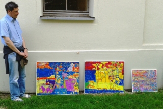 Kunstausstellung Serjosha Bürk in der Satdtbibliothek Laim