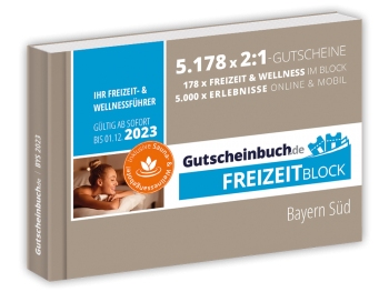 Gutscheinbuch.de Freizeitblock Bayern Süd - LAIM-online verlost wieder 3 Exemplare